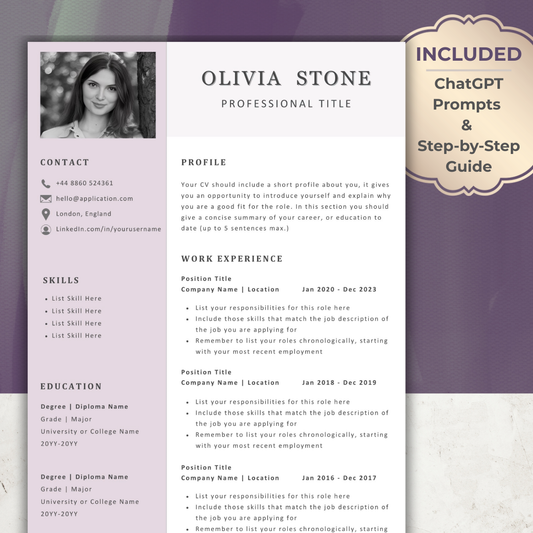 All-in-One CV Template Kit – Purple Edition